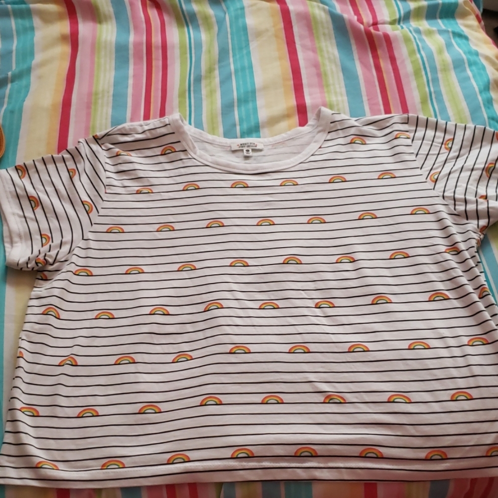 🌌Rainbow Stripe Crop Top